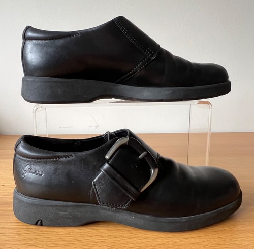 Ladies ecco black leather monk - ladies,
