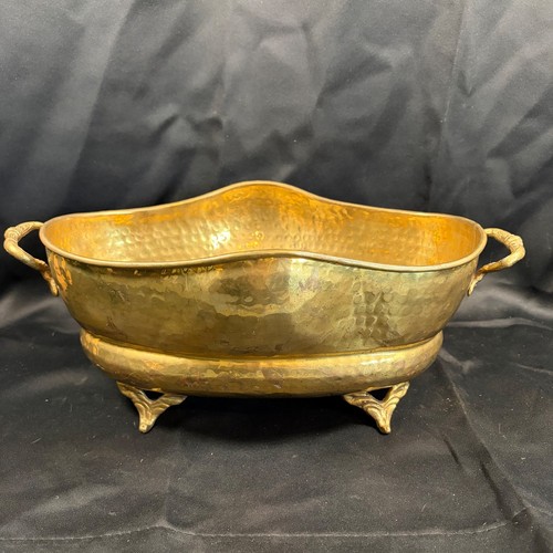 Vintage hammered brass footed - vintage,