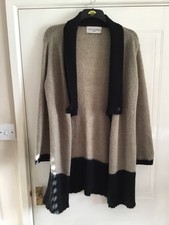 Ivan Grundahl Cardigan Large Dark Grey Black Lagenlook Waterfall Wrap Mohair Mix