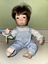 Ashton Drake Galleries "Bye Bye"  Doll Baby Boy Porcelain Blue Original Box
