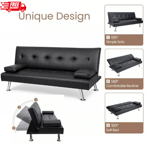 Seater fabirc sofa bed click - 3,