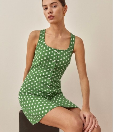 Reformation lucian dress green - reformation,