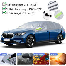 Waterproof Half Car Cover Outdoor Sun Snow Dust UV Protector SUV/Hatchback/Sedan
