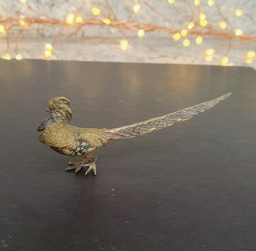 Antique bronze pheasant cold - bronze,
