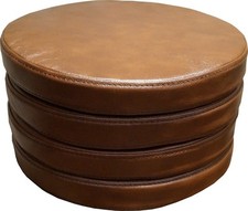 Round brown seat cushion real leather cushion seat cushion armchair bar stool 