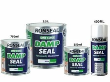 Ronseal One Coat Damp Seal White Paint Permanently Covers & Blocks - 750ml 2.5L