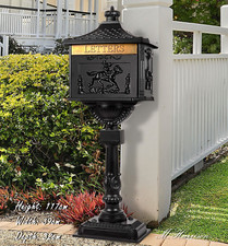 Post Box - Victorian Style Freestanding Aluminium Letter Box In Black
