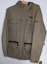 Nickelson Mens Cotton Blend Brown Hooded Parka Jacket/Coat Size UK Medium