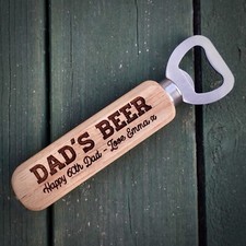 Personalised Wooden Engraved Bottle Opener - Dad's Beer Bottle Opener - Any Text
