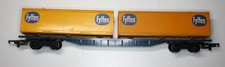 Hornby R633 Freightliner bogie wagon with 2 Fyffes containers, good condition