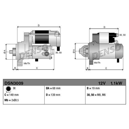 Starter motor for opel - motor, b