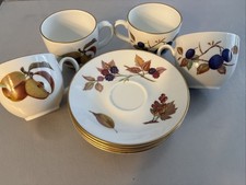 Royal Worcester Evesham Gold Tea/Coffee Cups And Saucers x 4 VGC
