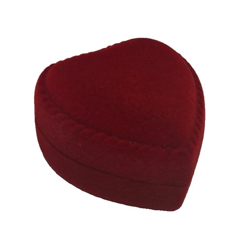 Heart shaped velvet ring - velvet, box