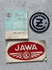 Original 1972 CZ 125 250 400 Motocross MX Illustrated Parts List Stickers Jawa