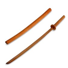 Wooden Martial Arts Bokken With Scabbard Red Oak Training Aid Forms Practice