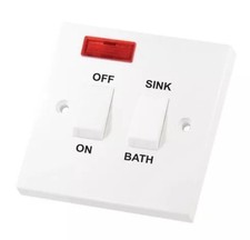 Selectric 20A Double Pole Dual Immersion Heater Sink/Bath Switch Neon 20 Amp