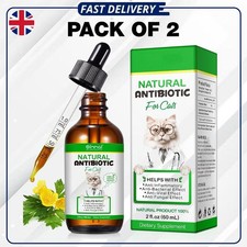 2 x Natural Antibiotic Cat Supplement  - Allergy Relief Drops (2 x 60ml)