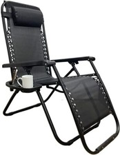 ZERO GRAVITY CHAIR RECLINING ADJUSTABLE FOLDING OUTDOOR GARDEN SUN LOUNGER 