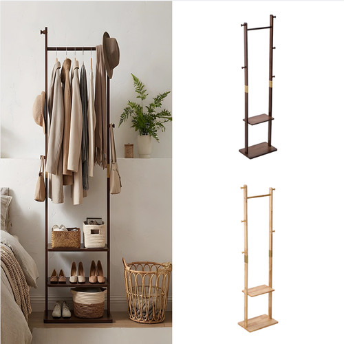 Narrow wooden bamboo clothes - wooden,