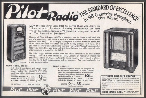 Pilot radio vintage not - -,