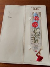 Cash's Common Red Poppy 🏵️ Silk Woven Bookmark + Card GVC! C8