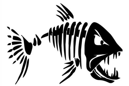 Skeleton fish vinyl - vinyl, sticker