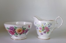 QUEEN ANNE AUTUMN GLORY JUG 100mm &  SUGAR - GOOD CONDITION