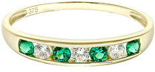 9ct yellow gold emerald green
