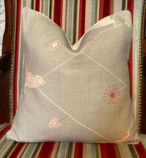 Vanessa Arbuthnott DAWN CHORUS Linen Cushion Cover Clay/Sweet Pea 34cm  