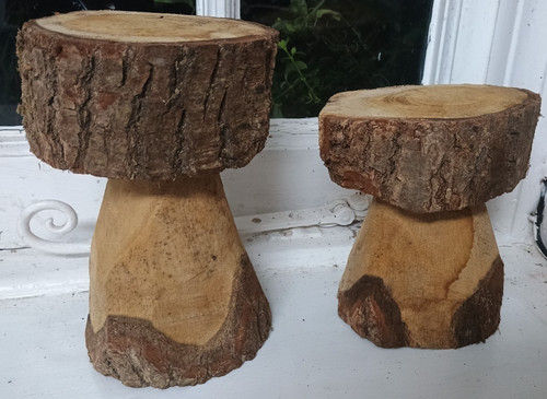 Small wooden mushroom
