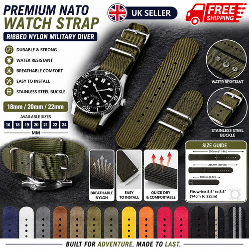 Premium nato watch strap - watch,