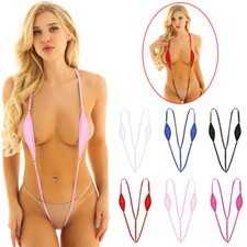 Women's G-String Sling Shot Teardrop Bikini Lingerie Monokini Swimwear Swimsuit