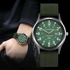 ✅ Swiss Army Military Watch Men’s Canvas Strap Quartz Sport Wrist Gift Black UK