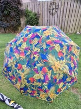 Multicoloured Parrot Golf Umbrella, 90s, Vibrant 104cm. Standard 5ft, 150cm.