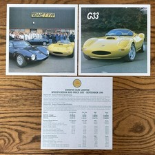 Ginetta G32 G33 1990 Price List, Company History & G33 Sales Brochure - Pristine
