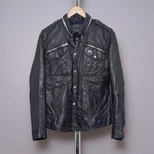 ALL SAINTS Leather Shirt Jacket SMALL Mens Black Biker Celebrity Grail POSTNOON