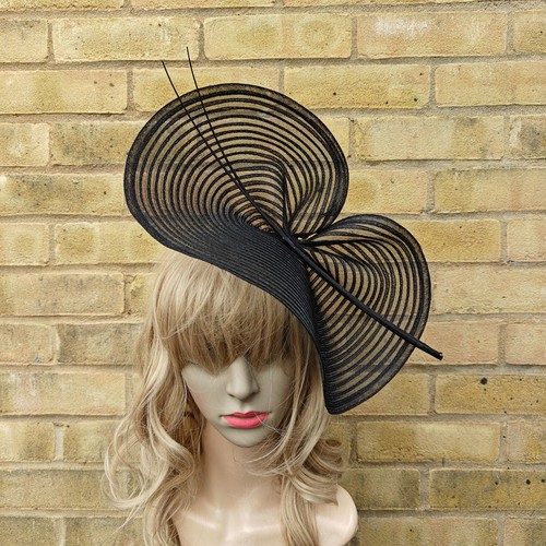Black fascinator ostrich - fascinator,