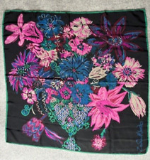 Zandra Rhodes vintage silk scarf early 1990s Flower bouquet 