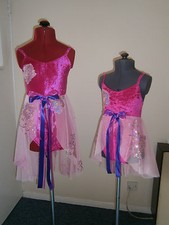x2 GORGEOUS Lyrical slow modern ballet team dance costumes PINKS £20 each    B1