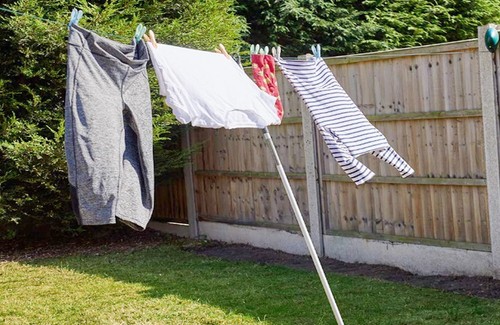 Galvanised washing line - washing,