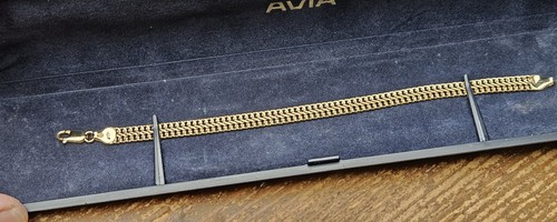 9ct gold double woven curb - 9ct,