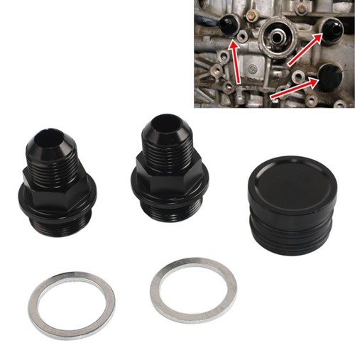 Black engine breather adapter - engine,