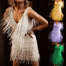 Womens Glitter Tassel Fringe