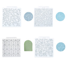4 Pattern Leaf Fondant Impression Mat Cookie Texture Sheet Clay,Fondant Mold