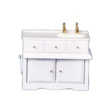 Dolls House White Wood Sink