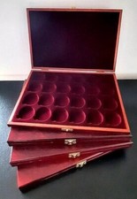Presentation Wooden Box Case Cabinet Silver Coin Collection Storage Display Tray