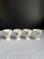 Vintage Set Crown Staffs England  Floral Bouquet Egg Cups  4 (Four) flowers cup