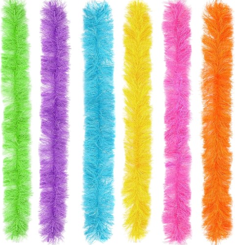 6pcs colorful feather boas - colorful,