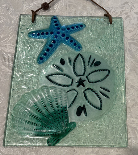 Art glass seashell - 10",