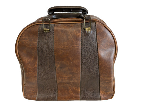 Vintage brown leather ten - brown, pin